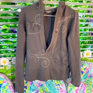 Vans gray embroidered pullover hoodie